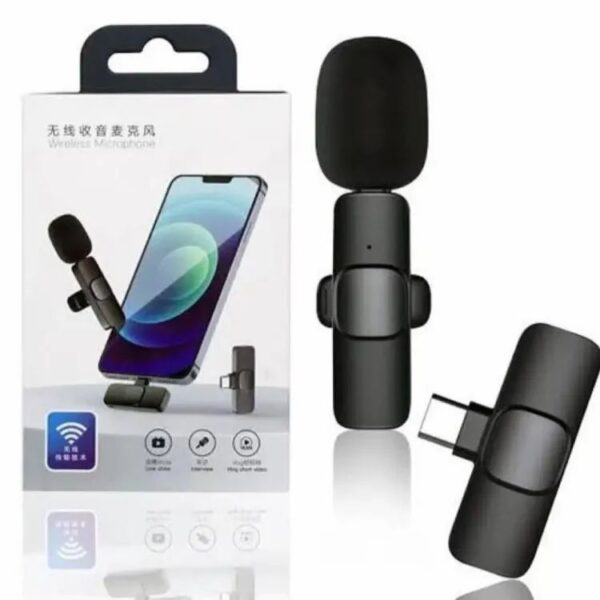 Wireless MIC K8 MICROPHONE Vlogging Mic with Microphone Accessories Video for Type C Android, IOS Lightining & 3.5mm Jack - Image 3