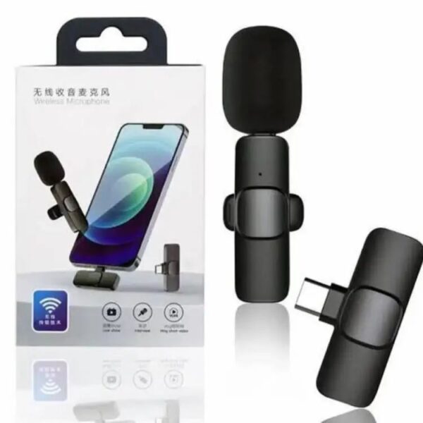 Wireless MIC K8 MICROPHONE Vlogging Mic with Microphone Accessories Video for Type C Android, IOS Lightining & 3.5mm Jack - Image 5