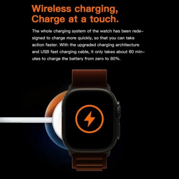 t800Ultra Smart Watch Series Bluetooth Call Smartwatch With Ocean Strap Wireless Charging Best Battery Timing - Image 2