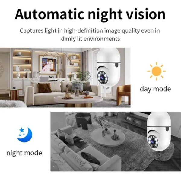 CCTV 1080P Full HD CCTV Camera CCTV Camera Wifi Smart Camera Wifi Camera Home Security Camera Smart Camera Wifi CCTV Wifi Camera Blub Socket Security Camera For Home - Image 4