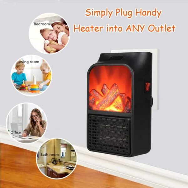 Remote control winter new flame heater heater household mini heater bedroom office dormitory mobile small air conditioner - Image 3