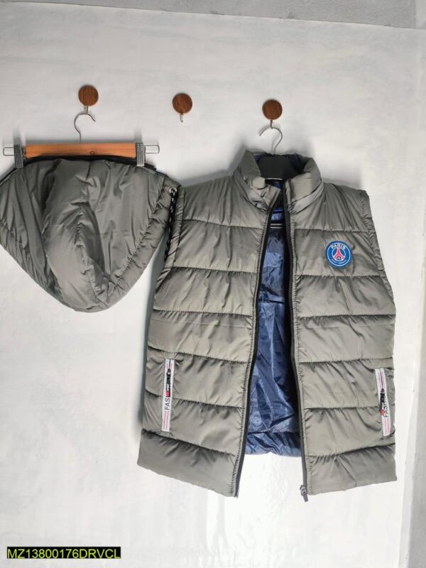 1 Pc Men,s Stitched Parachute Quilted Sleeveless Puffer Jacket - Image 3