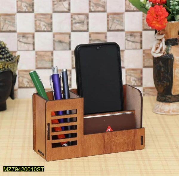 1 Pc Mobile Holder Wooden Desk Organizer