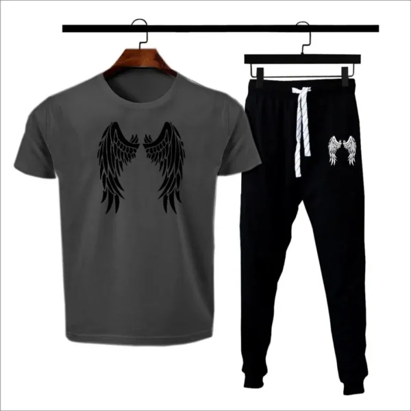 2 Pcs Men's Wings Printed Track Suit