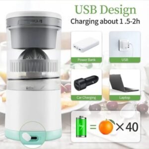 Rechargable Citrus Juicer Machines Fruit Electric Orange Juicer Squeezer USB Rechargeable Easy Press Lemon Lime Orange Grapefruit Juice Squeezer Easy to Clean fruit juicer - Image 5